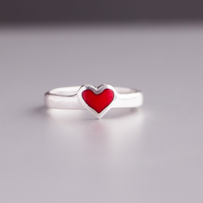 Кольцо «Сердечко» красное