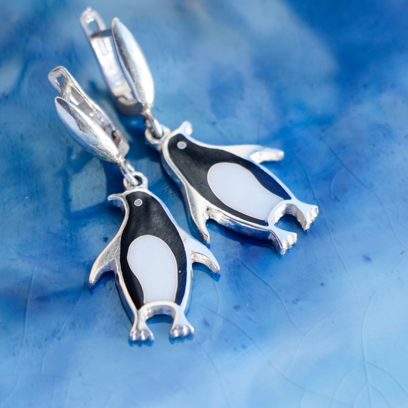 Серьги «Пингвины»